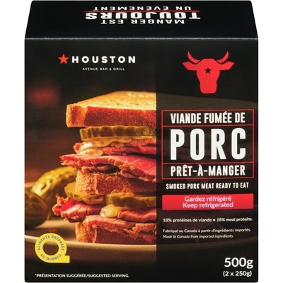 Houston Avenue Bar & Grill Viande fumée porc 2x250.0 g, 3,00 $/100g