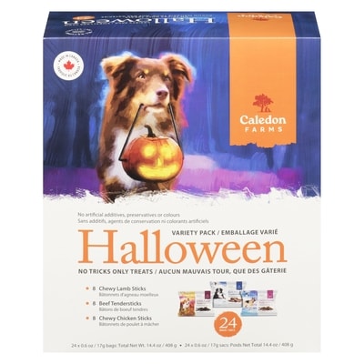 Caledon Farms Gâteries naturelles pour chiens halloween emballage varié 408 g, 3,67 $/100g