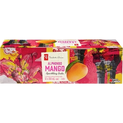 President's Choice Alphonso Mango Flavoured Sparkling Soda 12x355.0 ml, $0.15/100ml