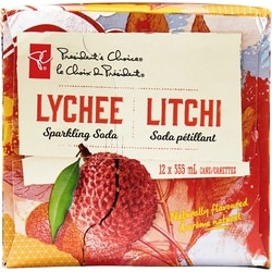 President's Choice Lychee Flavoured Sparkling Soda - 12x355.0 ml