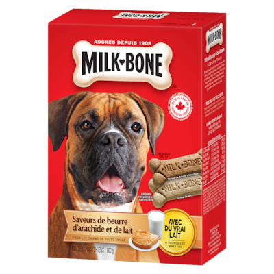 Biscuits pour chiens, lait et beurre d'arachides