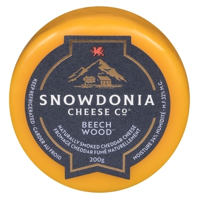 Snowdonia Fromage cheddar fumé naturellement beech wood 32% m.g. 200 g, 6,00 $/100g