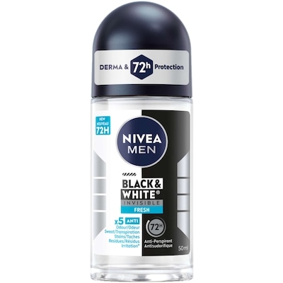 Nivea Black & White Invisible Roll-On 72-Hr Antiperspirant Deodorant, Fresh 50 ml, $10.98/100ml