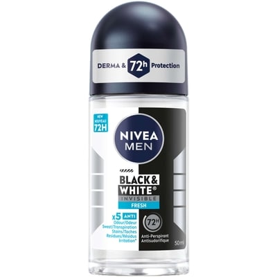 Nivea Déodorant antisudorifique 72 h à bille black & white invisible, fresh 50 ml, 9,00 $/100ml
