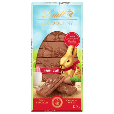 Lindt Barre de chocolat au lait GOLD BUNNY 120 g, 5,00 $/100g