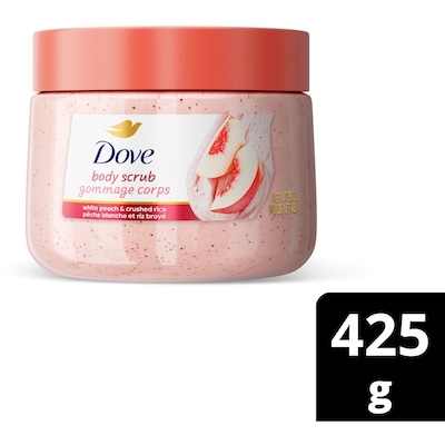 Dove Body Scrub for Silky-Smooth Skin, White Peach & Crushed Rice 425 g, $2.82/100g