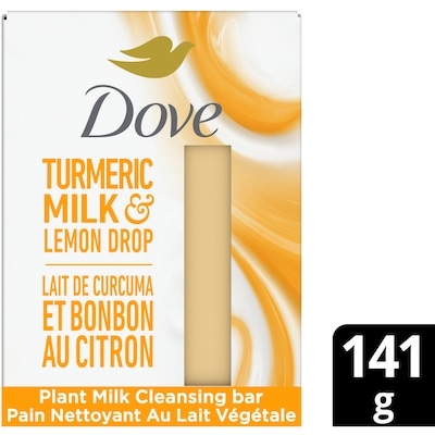 Dove Plant Milk Cleansing Bar Soap Turmeric Milk & Lemon Drop 141 g, $7.09/100g
