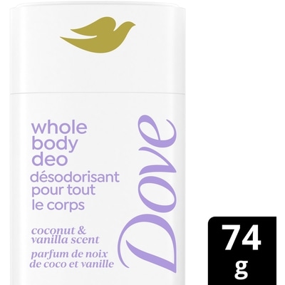 Dove Whole Body Deodorant Stick Coconut & Vanilla Scent 74 g, $22.96/100g