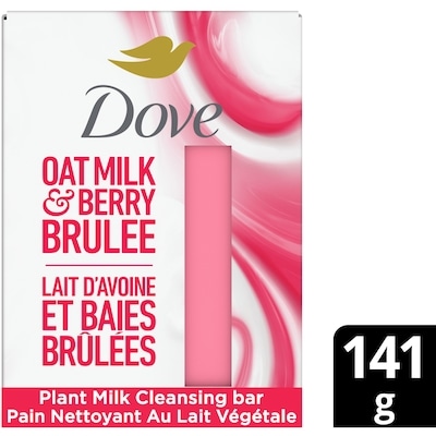 Dove Plant Milk Cleansing Bar Soap Oat Milk & Berry Brulee 141 g, $5.67/100g