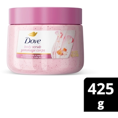 Dove Gommage corps sel himalayen et huile de rose 425 g, 2,82 $/100g