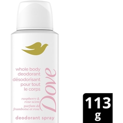 Dove Aluminum Free Whole Body Deodorant Spray Raspberry & Rose 113 g, $15.04/100g