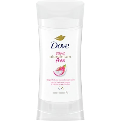 Dove Déodorant Sans Aluminium Fruit du Dragon & Noix de Coco 74 g, 12,15 $/100g