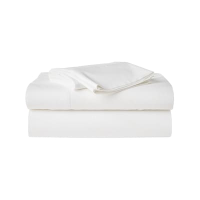 Ensemble de draps 4 pièces en coton biologique pour lit double – blanc