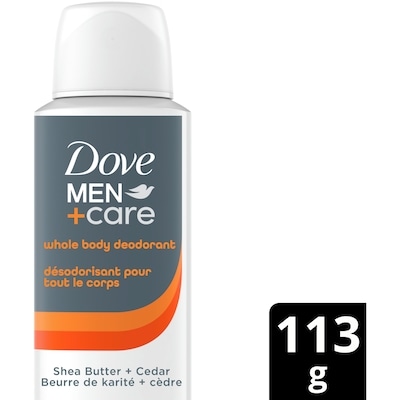 Dove Whole Body Aluminum-Free Deodorant Spray Shea Butter+Cedar  113 g, $15.04/100g