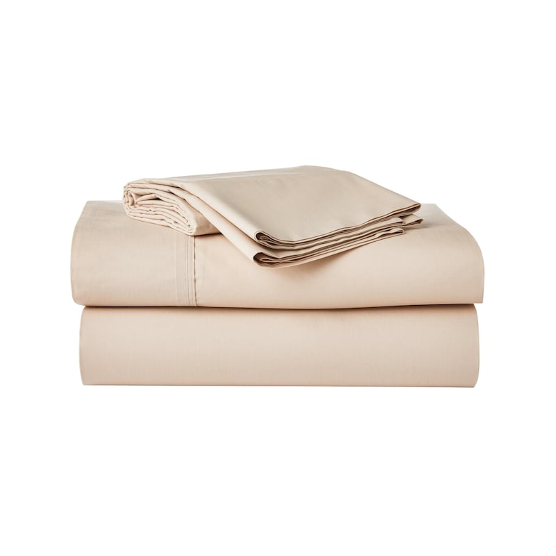 Double Organic Cotton Sheet 4 Piece Set - Stone