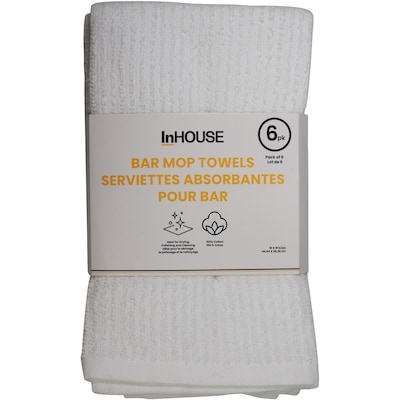 InHouse 6 Pack Bar Mop Towels White 6 ea, $1.33/1ea
