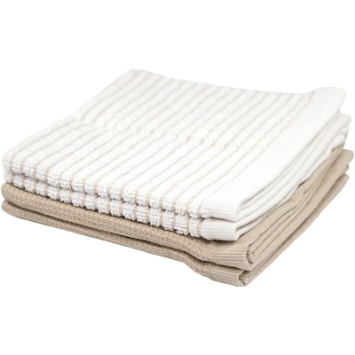 4 Pack Rib Dishcloth Set Tan