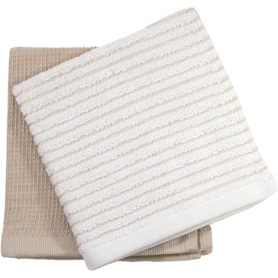 4 Pack Rib Dishcloth Set Tan