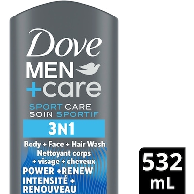 Dove Rafraîchissant Power + Renew 3-en-1 Gel Douche Corps, Cheveux et Visage  532 ml, 1,97 $/100ml