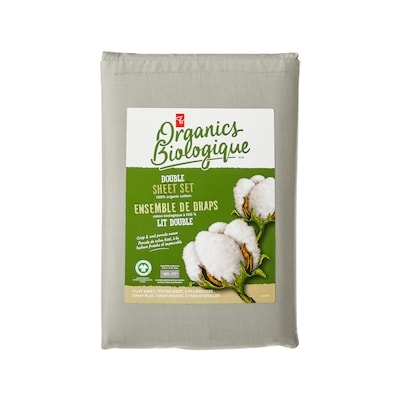 le Choix du Président Ensemble de draps 4 pièces en coton biologique pour lit double – sauge 1 ea, 60,00 $/1ch