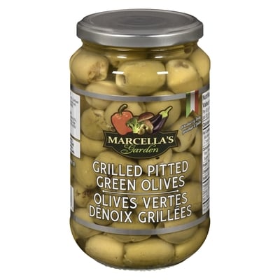 Marcella's Garden Grilled Pitted Green Olives 580 ml, $1.55/100ml
