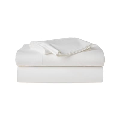 Ensemble de draps 4&nbsp;pièces en coton biologique pour grand lit&nbsp;–&nbsp;blanc