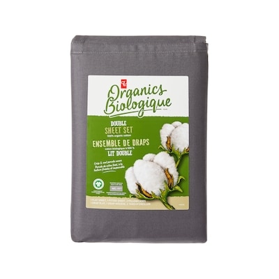 President's Choice Double Organic Cotton Sheet 4 Piece Set - Slate 1 ea, $60.00/1ea