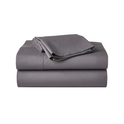Ensemble de draps 4 pièces en coton biologique pour lit double – ardoise