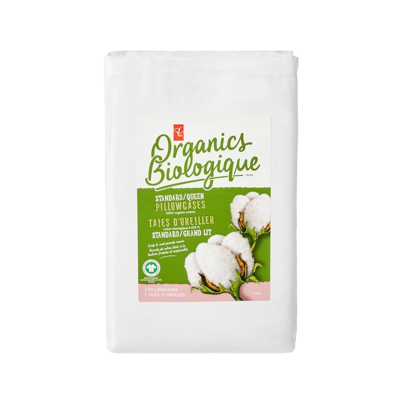Queen Organic Cotton Pillowcases 2 Piece Set - White