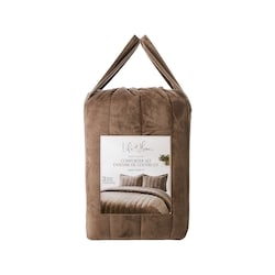 Life at Home Queen Velvet Comforter 3 Piece Set - Brown 1 ea, $69.24/1ea