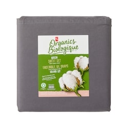 Queen Organic Cotton Sheet 4 Piece Set - Slate