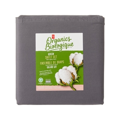 President's Choice Queen Organic Cotton Sheet 4 Piece Set - Slate 1 ea, $70.00/1ea
