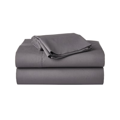 Ensemble de draps 4&nbsp;pièces en coton biologique pour grand lit&nbsp;–&nbsp;ardoise