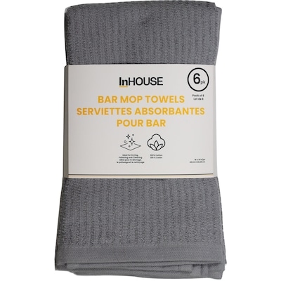 InHouse 6 Pack Bar Mop Towels Light Grey 6 ea, $1.33/1ea