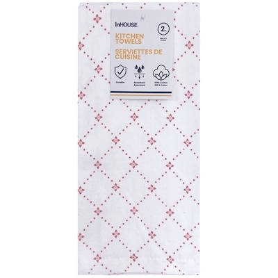 InHouse 2 Pack Printed Towels Red 3 ea, $7.00/1ea