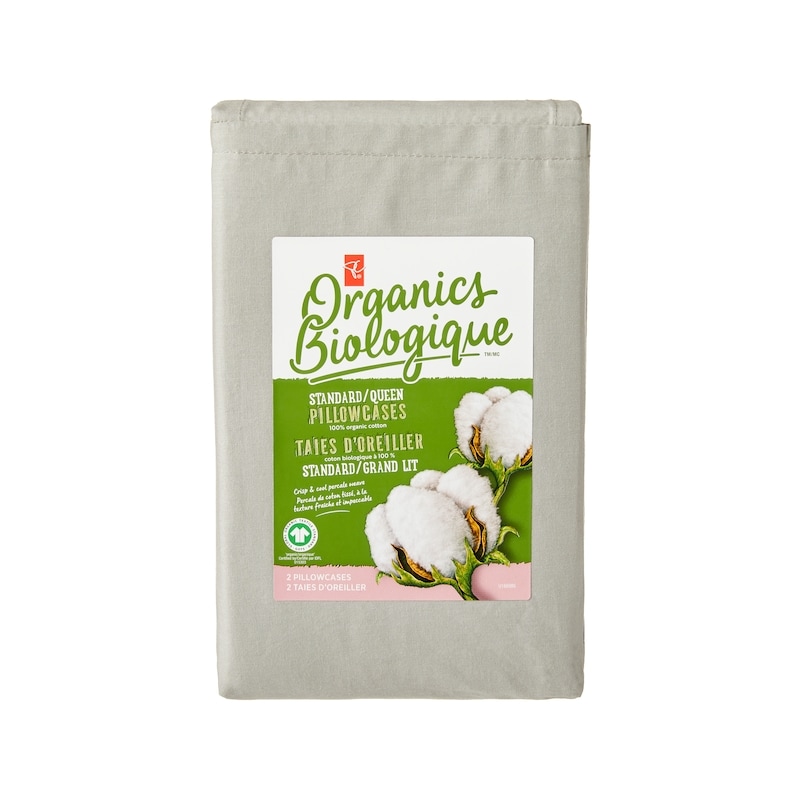 Queen Organic Cotton Pillowcases 2 Piece Set - Sage