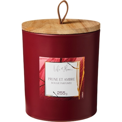Life at Home Bougie parfumée, prune et ambre 1 ea, 7,50 $/1ch