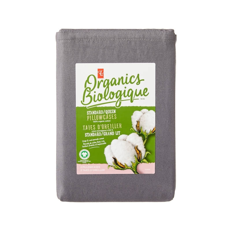 Queen Organic Cotton Pillowcases 2 Piece Set - Slate