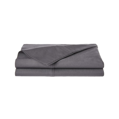 Ensemble de 2 taies d’oreillers en coton biologique pour grand lit – ardoise