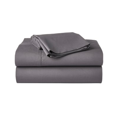 Ensemble de draps 4 pièces en coton biologique pour très grand lit – ardoise