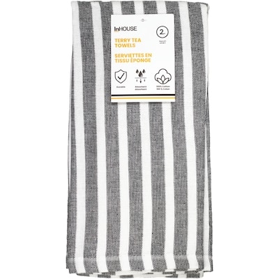 InHouse 2 Pack Terry Tea Towel Black 2 ea, $3.50/1ea