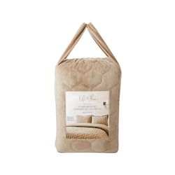 Life at Home Queen Velvet Comforter 3 Piece Set - Beige 1 ea, $69.24/1ea