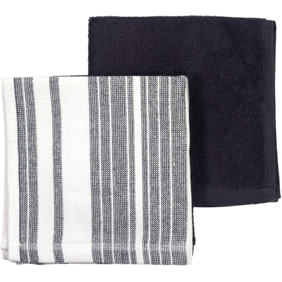Premium 5 Pack Cotton Terry Dishcloth Charcoal