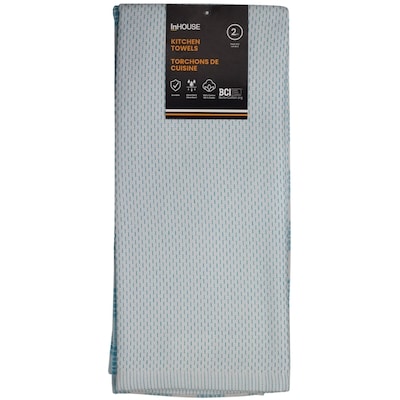 InHouse Premium 2 Pack Kitchen Towels Basketweave Cyan 2 ea, $6.00/1ea