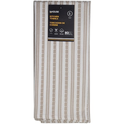InHouse Premium 2 Pack Kitchen Towels Basketweave Tan 2 ea, $6.00/1ea