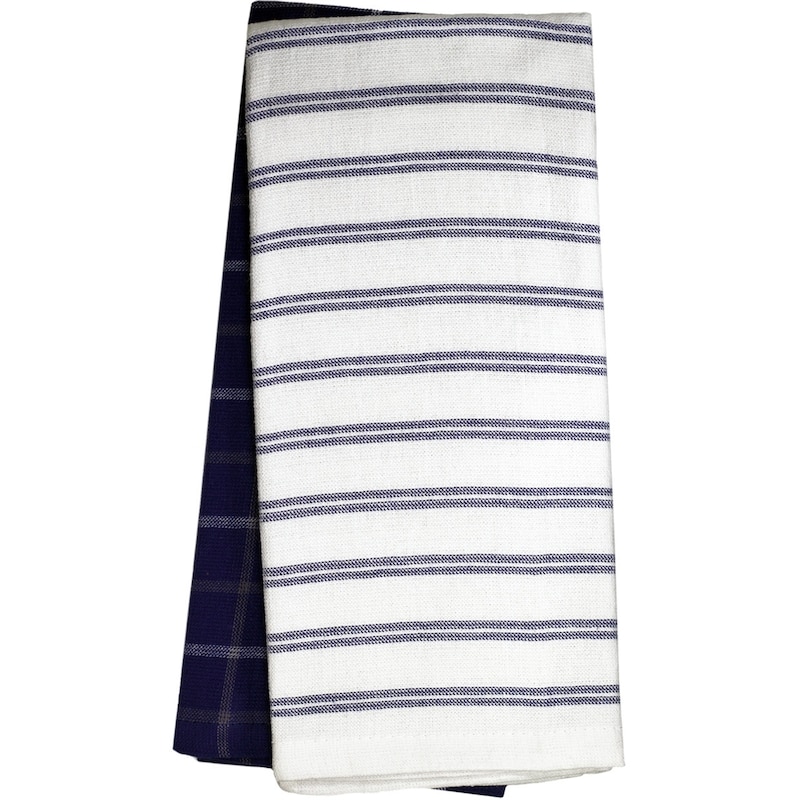 Premium 2 Pack Kitchen Towels Basketweave Navy