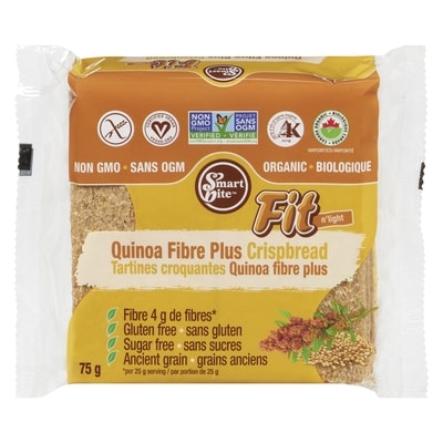 Smart Bite Fit N'light Quinoa Fibre Plus Crispbread Organic 75 g, $5.32/100g