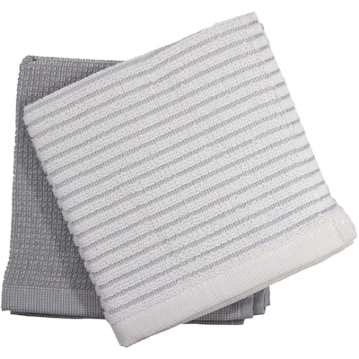 4 Pack Rib Dishcloth Set Gray