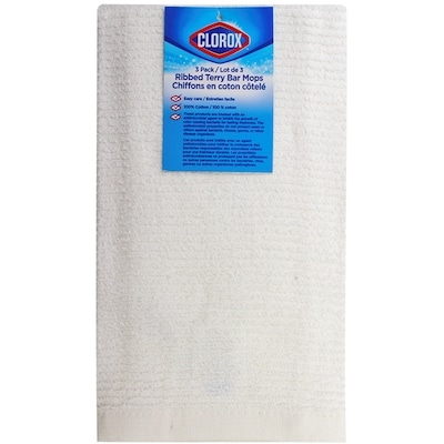 Clorox 3 Pack Ribbed Terry Bar Mop Set White 3 ea, $3.67/1ea