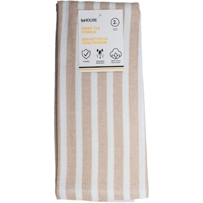 InHouse 2 Pack Terry Tea Towel Tan 2 ea, $3.50/1ea